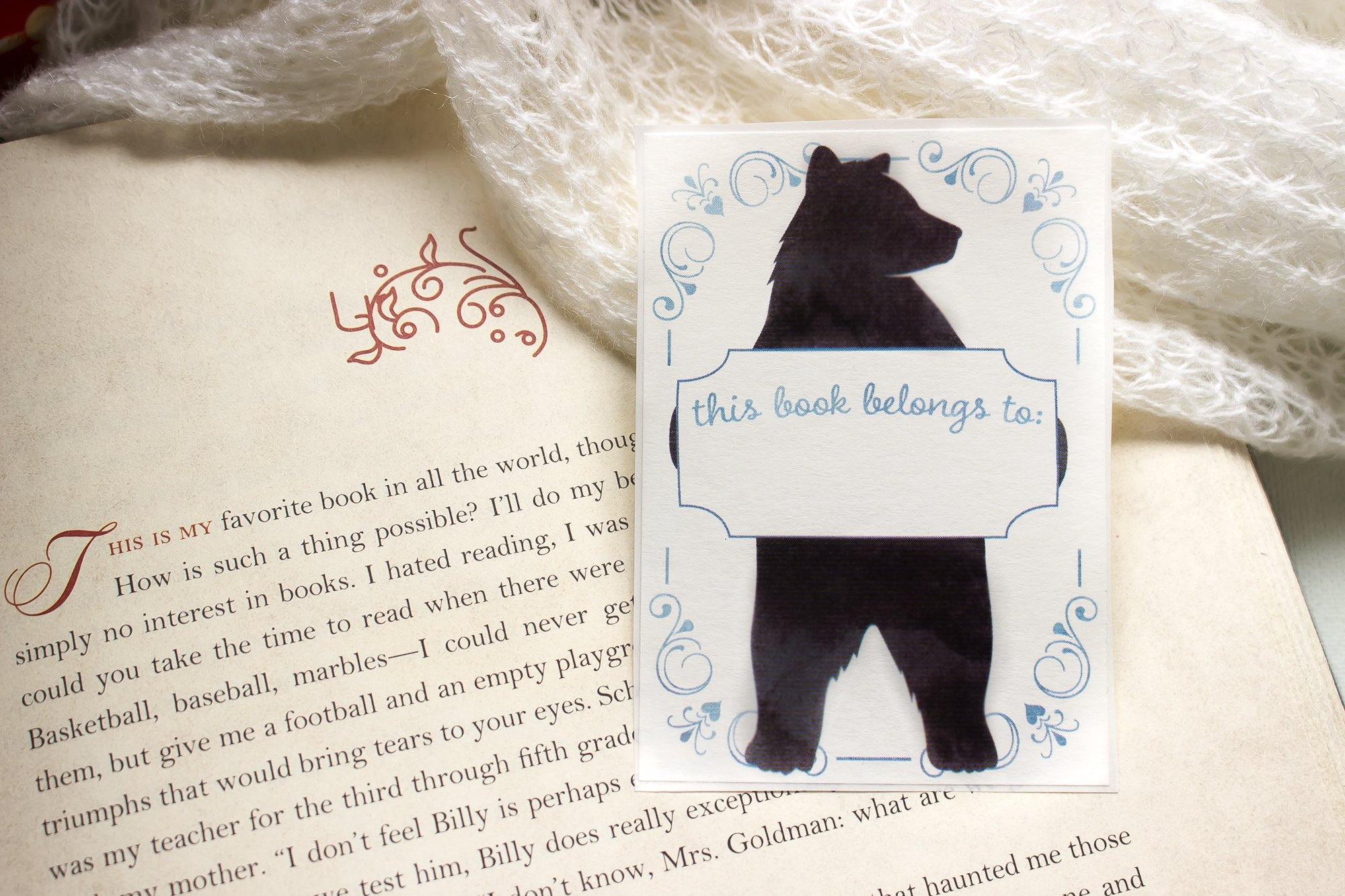 blue bear bookplate stickers - set of 10 - Sunshine and Ravioli