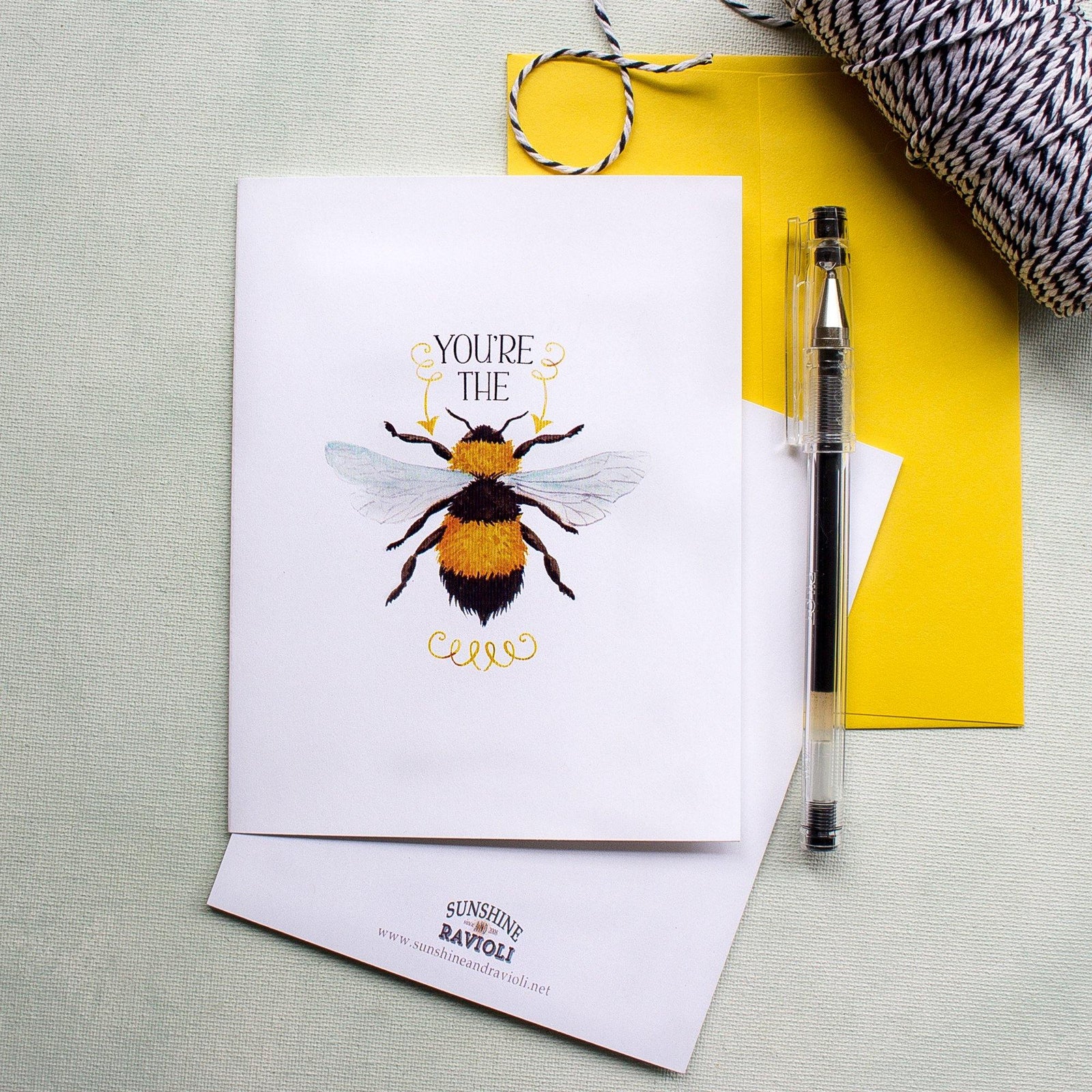 Bumblebee Note Card - You're the Bees Knees - Sunshine and Ravioli