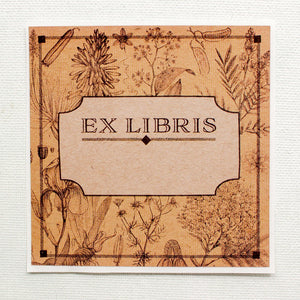 Ex Libris bookplates - kraft botanical -  set of 10 - Sunshine and Ravioli