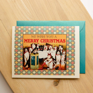 Funny Cat Lady Christmas Greeting Card - Sunshine and Ravioli