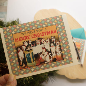 Funny Cat Lady Christmas Greeting Card - Sunshine and Ravioli