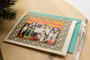 Funny Cat Lady Christmas Greeting Card - Sunshine and Ravioli