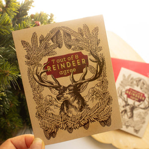 Funny Reindeer Christmas Greeting Card - Sunshine and Ravioli