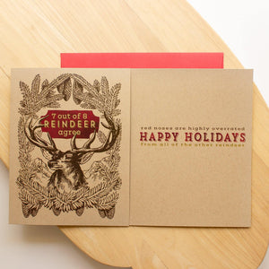 Funny Reindeer Christmas Greeting Card - Sunshine and Ravioli