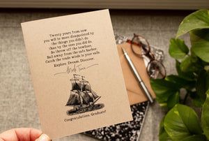 Graduation Card - Mark Twain Quote - Congratulations Greeting Card for the Graduate - Graduation Gift Card
