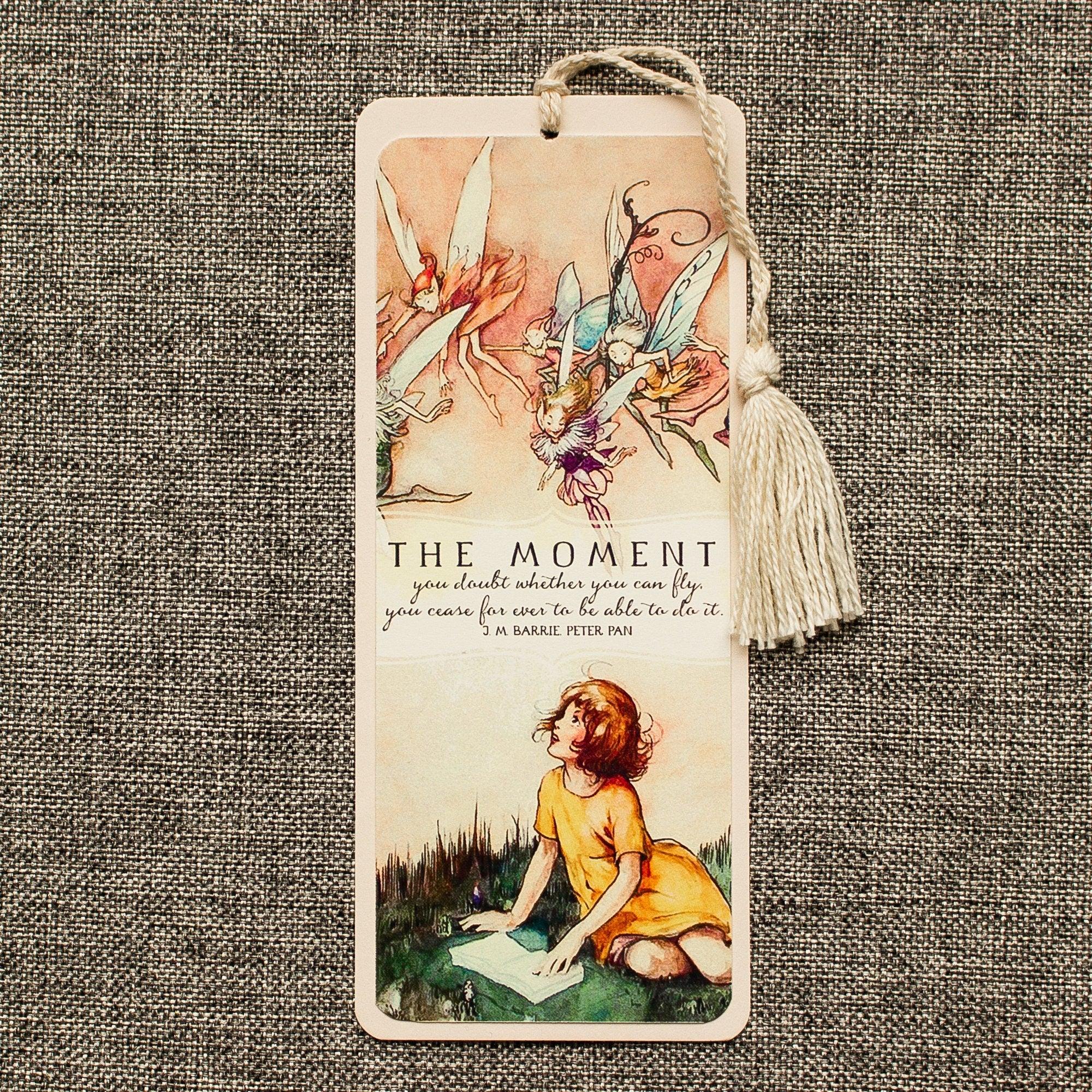 Fairy Bookmark for Kids - Peter Pan Quote Book Mark -  Bookish Gift for Children -  Reading Gift for Granddaughter - J.M. Barrie