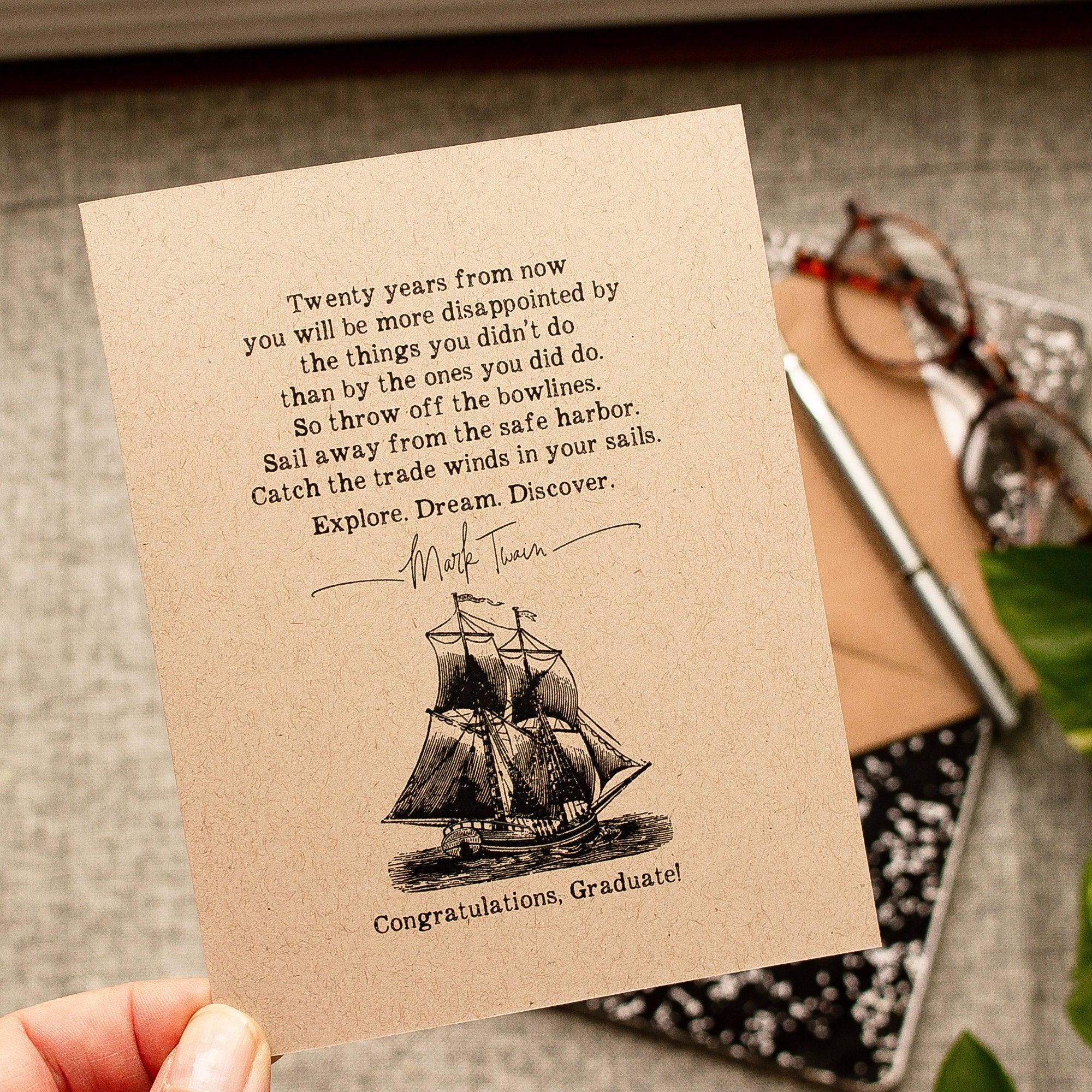 Graduation Card - Mark Twain Quote - Sunshine and Ravioli Graduation Card - Mark Twain Quote - Sunshine and Ravioli