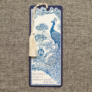 Art Deco Peacock Bookmark - Literary Quote Book Mark -  Bookish Gift for Readers -  Reading Gift for Best Friend - H De Balzac