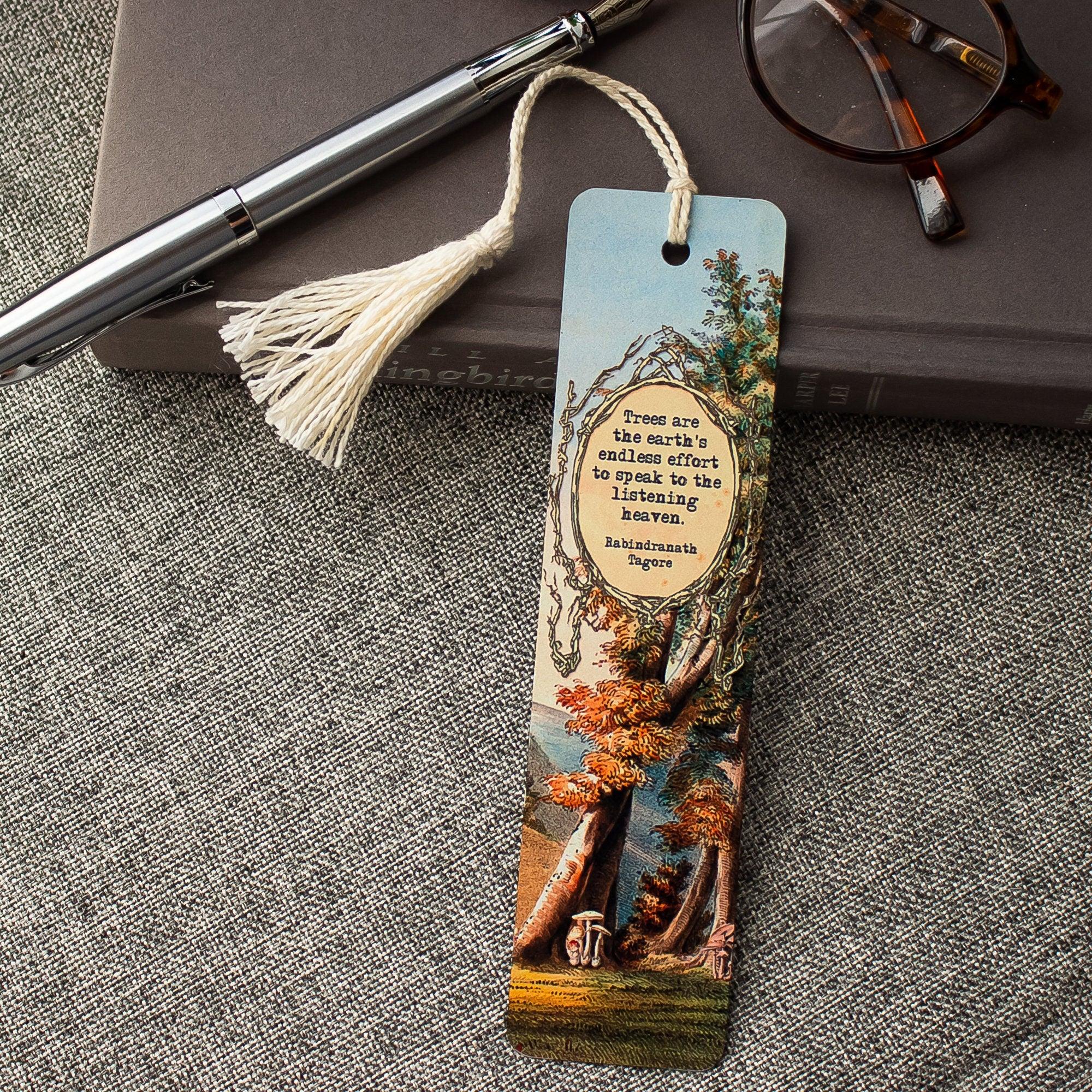 Woodland Literary Quote Bookmark Set , Metal Bookmark ,  Bookish Gift ,  Book Club Gift , Set of 3 Handmade Book Marks , Book Accessories