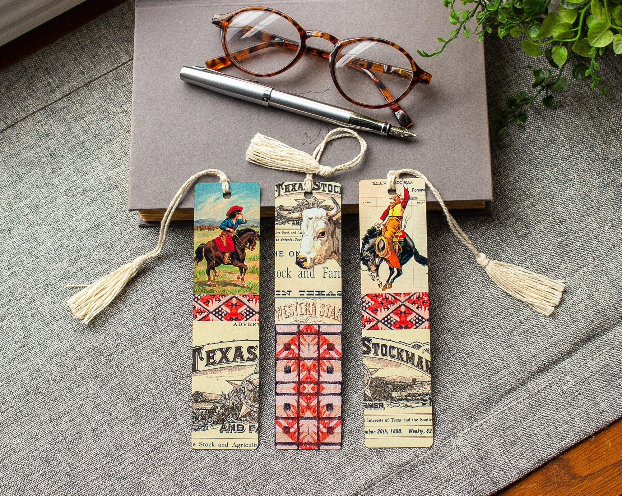 American West Bookmark Set , Metal Bookmark ,  Bookish Gift ,  Book Club Gift , Set of 3 Handmade Western Themed Book Marks