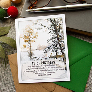 Literary Christmas Card - Jane Austen Quote Christmas Card - Winter Snow Holiday Card