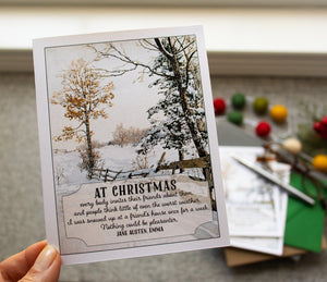 Literary Christmas Cards - Boxed Set of 8 Cards and Envelopes - Jane Austen Quote Christmas Card - Winter Snow Holiday Cards