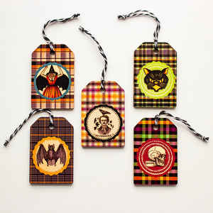 Edgar Allen Poe Halloween Tree Ornaments - Nevermore Ornaments for Miniature Halloween Tree - Set of Five - Fall Decor