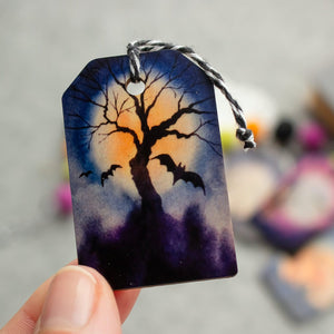 Spooky Halloween Tree Ornaments - Fright Night Ornaments for Miniature Halloween Tree - Set of Five - Fall Decor