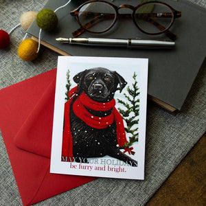 labrador Retriever Christmas Card - Black Lab Christmas Card - Dog Lovers Holiday Card