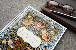 Reading Journal - Book Review Journal - Bookish Gift for Readers - William Morris Strawberry Thief Pattern