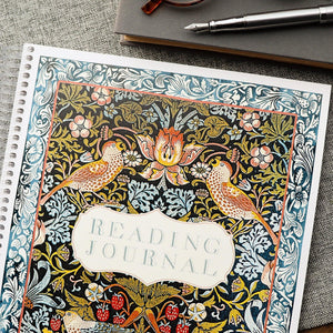 Reading Journal - Book Review Journal - Bookish Gift for Readers - William Morris Strawberry Thief Pattern