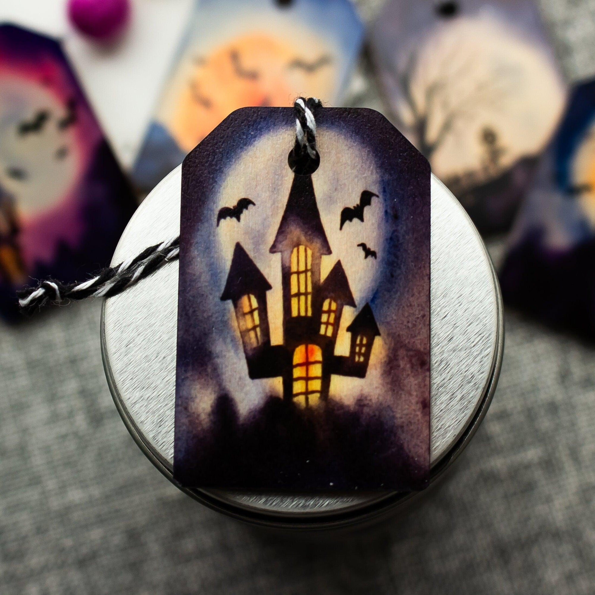 Spooky Halloween Tree Ornaments - Fright Night Ornaments for Miniature Halloween Tree - Set of Five - Fall Decor