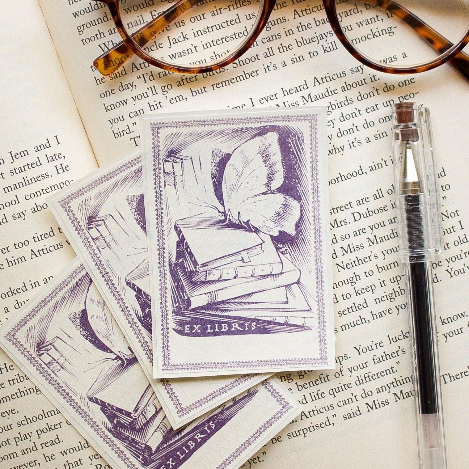 Butterfly Book Plate Set - Personalized Bookplate Stickers - Customized Book Labels - Ex Libris - Bookish Gift for Mom