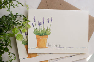 Lavender Hello Notecards - Sunshine and Ravioli