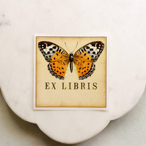 orange butterfly bookplate stickers - set of 10 - Sunshine and Ravioli