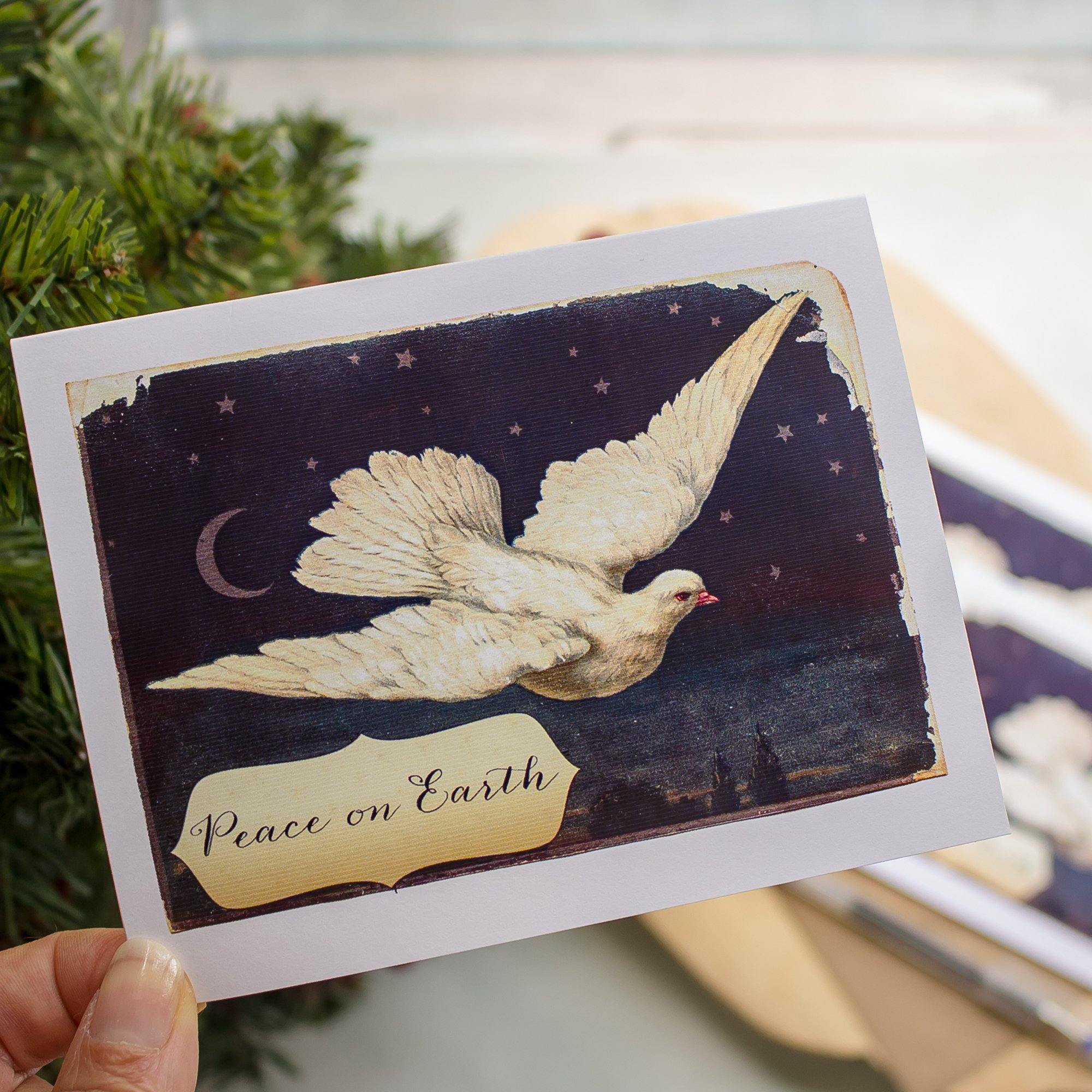 Peace on Earth Dove Holiday Greeting Card - Sunshine and Ravioli