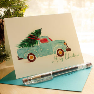 Pickup Truck Christmas Greeting Card - Sunshine and Ravioli