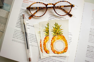 pineapple cookbook bookplates - set of 10 - Sunshine and Ravioli
