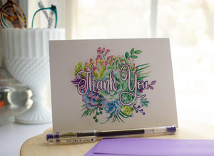 Succulent Bouquet Thank You Card - Sunshine and Ravioli