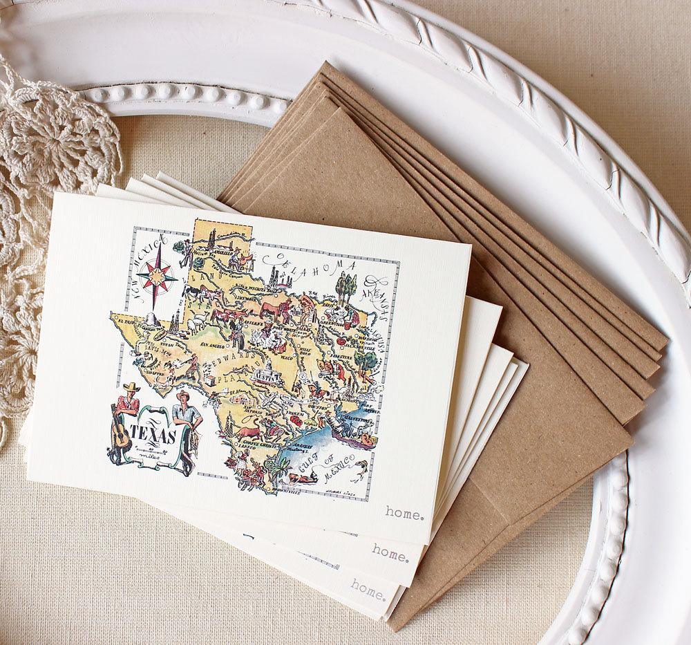 Texas map greeting card - Sunshine and Ravioli