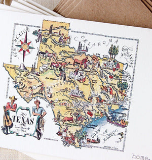 Texas map greeting card - Sunshine and Ravioli
