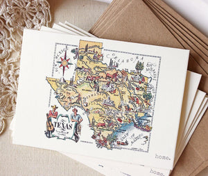 Texas map greeting card - Sunshine and Ravioli